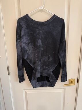 Ralph Lauren LAUREN Black Tie-Dye Cotton Viscose Blend Sweater